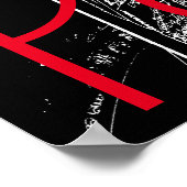 白黒エッフェルタワーinパリのアートワーク ポスター (角)