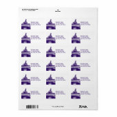 白黒エッフェル塔の宛名ラベル ラベル (フルシート)