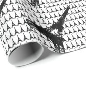 白黒エッフェル塔パリ ラッピングペーパー (ロールコーナー)