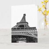 白黒エッフェル塔 カード (黄色い花)