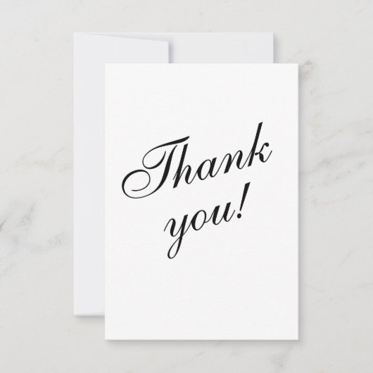 白黒エルガントミニマリストサンキューカード 出欠カード (正面)