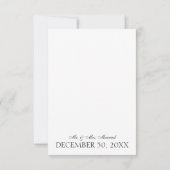 白黒エルガントミニマリストサンキューカード 出欠カード (裏面)