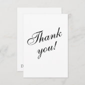 白黒エルガントミニマリストサンキューカード 出欠カード (正面/裏面)