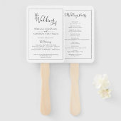 白黒エレガシンプルントウェディングプログラム ハンドファン (正面&裏面)