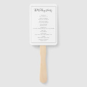 白黒エレガシンプルントウェディングプログラム ハンドファン (裏面)