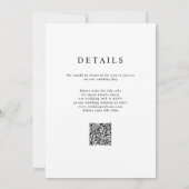 白黒エレガシンプルントウェディングQRコード 招待状 (裏面)