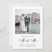 白黒エレガンスイタリアンズ | 写真結婚の 案内状 (正面)