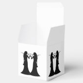 白黒エレガンスブライド結婚式の引き出物ボックス フェイバーボックス (オープン)