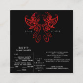 白黒エレガンスモダンズ結婚の赤がすべて エンクロージャーカード (正面)