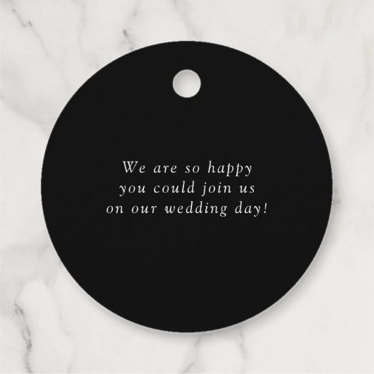 白黒エレガンスモダンズ結婚サンキュー フェイバータグ (裏面)