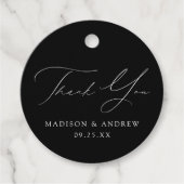 白黒エレガンスモダンズ結婚サンキュー フェイバータグ (正面)