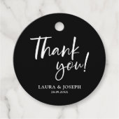 白黒エレガンスモダンズ結婚サンキュー フェイバータグ (正面)
