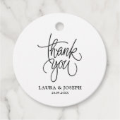 白黒エレガンスモダンズ結婚サンキュー フェイバータグ (正面)