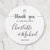 白黒エレガンスモダンズ結婚サンキュー フェイバータグ (正面)