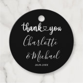 白黒エレガンスモダンズ結婚サンキュー フェイバータグ (正面)