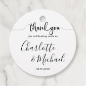 白黒エレガンスモダンズ結婚サンキュー フェイバータグ (正面)