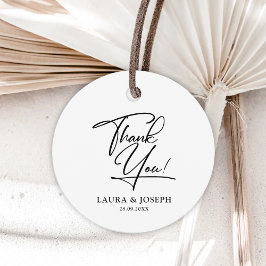 白黒エレガンスモダンズ結婚サンキュー フェイバータグ