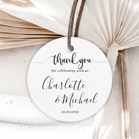 白黒エレガンスモダンズ結婚サンキュー フェイバータグ