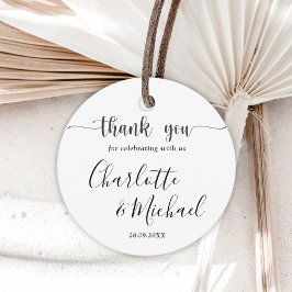 白黒エレガンスモダンズ結婚サンキュー フェイバータグ