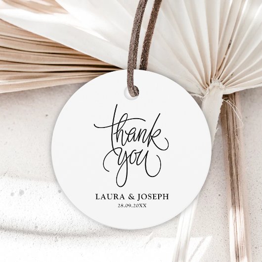 白黒エレガンスモダンズ結婚サンキュー フェイバータグ