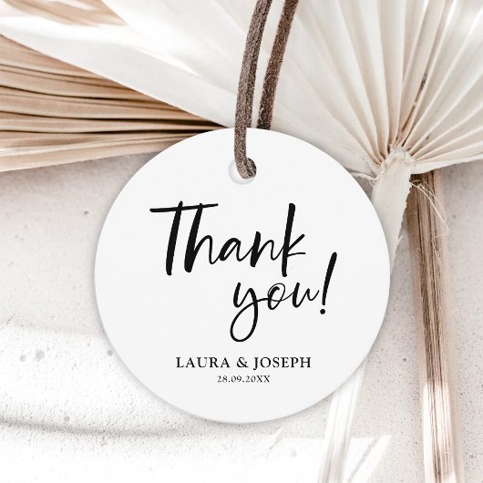 白黒エレガンスモダンズ結婚サンキュー フェイバータグ