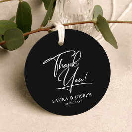 白黒エレガンスモダンズ結婚サンキュー フェイバータグ