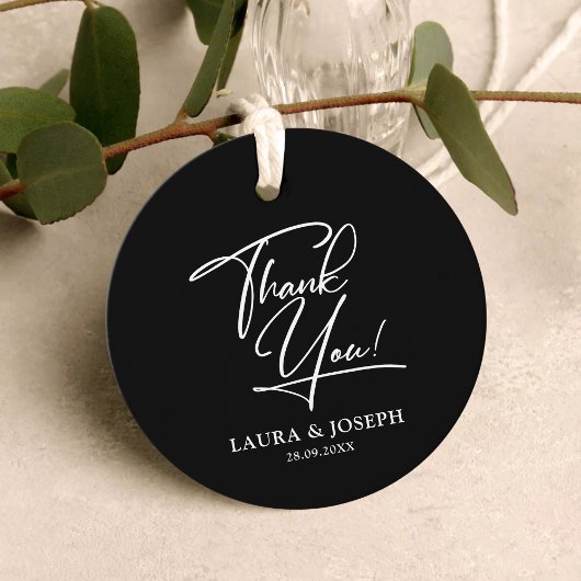 白黒エレガンスモダンズ結婚サンキュー フェイバータグ