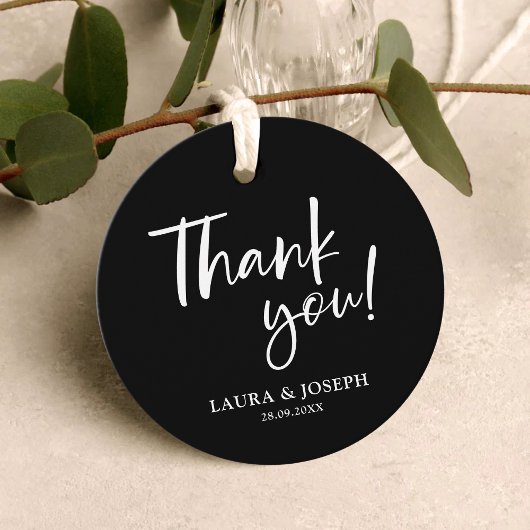 白黒エレガンスモダンズ結婚サンキュー フェイバータグ