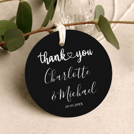 白黒エレガンスモダンズ結婚サンキュー フェイバータグ