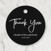 白黒エレガンスモダンズ結婚サンキュー フェイバータグ (正面)