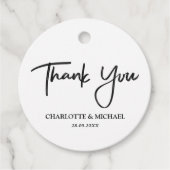 白黒エレガンスモダンズ結婚サンキュー フェイバータグ (正面)
