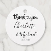 白黒エレガンスモダンズ結婚サンキュー フェイバータグ (正面)