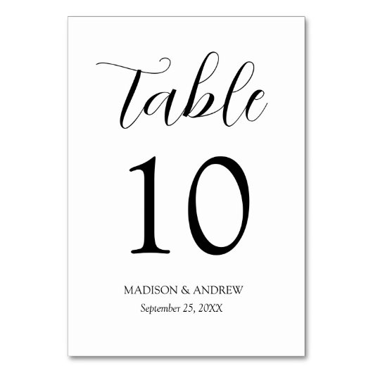 白黒エレガンスモダンズ結婚ズ テーブルナンバー (正面)