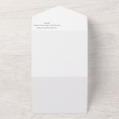 白黒エレガンスモダンズ結婚レッド オールインワン招待状 (外側)