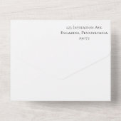 白黒エレガンスモダンズ結婚レッド オールインワン招待状 (裏面)