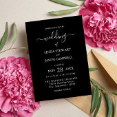 白黒エレガンスモダンミニマル結婚リスト 招待状