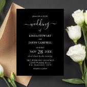 白黒エレガンスモダンミニマル結婚リスト 招待状