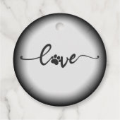 白黒エレガンスモダン結婚式の引き出物ラベル フェイバータグ (裏面)