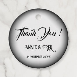 白黒エレガンスモダン結婚式の引き出物ラベル フェイバータグ