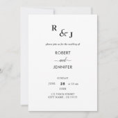 白黒エレガンスモダン結婚式招待状 招待状 (正面)