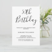 白黒エレガンスモダン50誕生日 招待状 (スタンド正面)