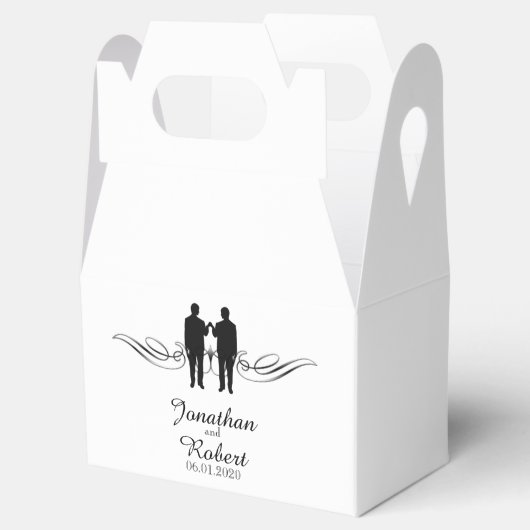白黒エレガンスルームスゲイ結婚式の引き出物ボックス フェイバーボックス (オープン)