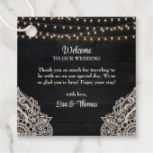 白黒エレガンス素朴結婚式の引き出物ラベル フェイバータグ (正面)