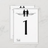 白黒エレガンス結婚グルームのテーブル番号 招待状 (正面/裏面)