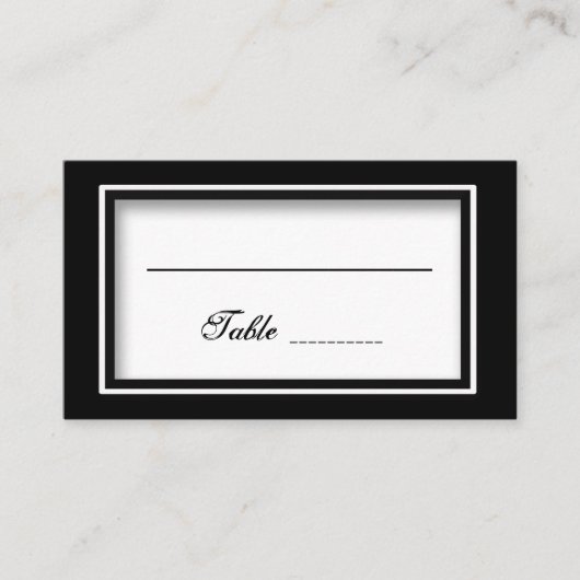 白黒エレガンス – テーブルプレイスメントカード プレイスカード (正面)
