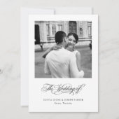 白黒エレガンス | QRコードフォト結婚ズ 招待状 (正面)