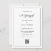 白黒エレガンス | QRコードフォト結婚ズ 招待状 (裏面)