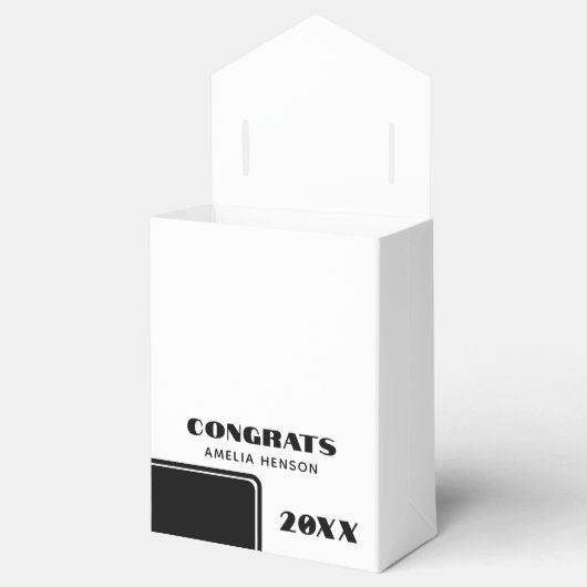 白黒エレガントおめでとう大学院写真 フェイバーボックス (オープン)