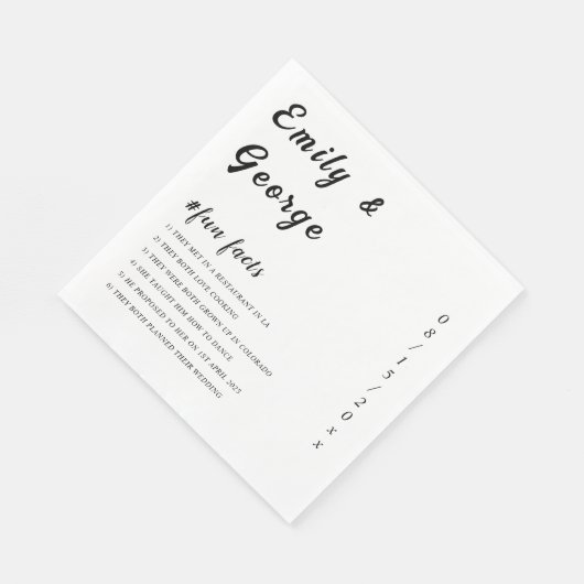 白黒エレガントおもしろいファクト結婚ー スタンダードランチョンナプキン (角)