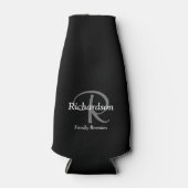 白黒エレガントとシルバーグレイモノグラムの ボトルクーラー (正面)